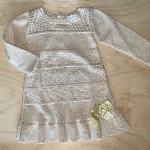 Golden Shimmer Sweater Dress Size 6 Months
